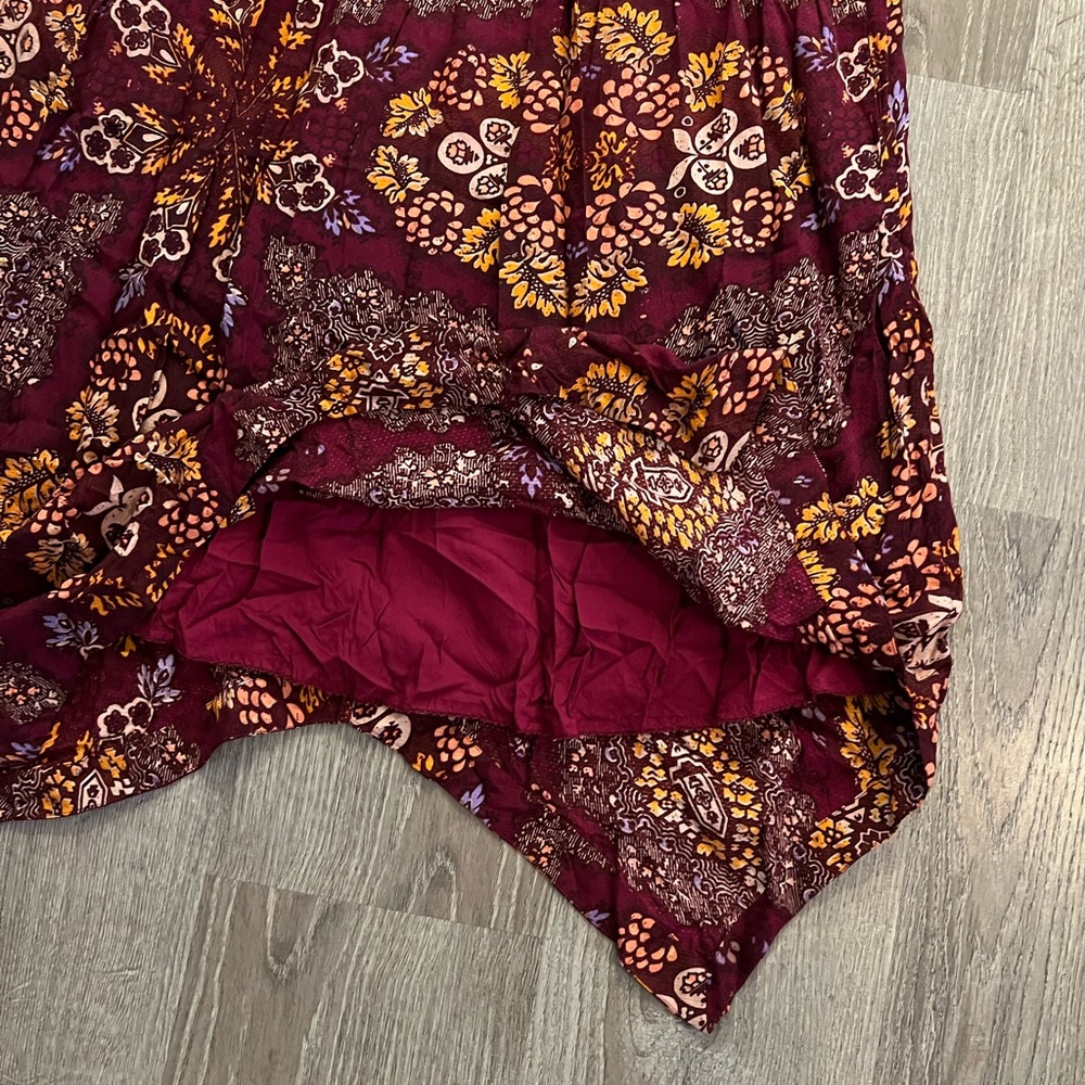Anthropologie Maroon and Yellow Patterned Maxi Dress - Picture 12 of 15